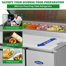 44-Inch Commercial Pizza Prep Table With Built-In 11 Cu.Ft Refrigerator (SAK09621)