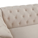 Modern Velvet Upholstered 3-Piece Sofa Set with Rubber Wood Legs in Beige