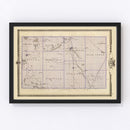 Vintage Map of Worth County, Iowa 1875