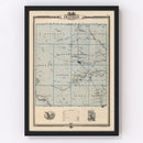 Vintage Map of Franklin County, Iowa 1875