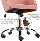 Pink Velvet Desk Chair With Swivel Office Chair Modern