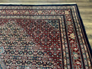 Indo Persian Bidjar Rug 9x12 Wool Handmade Carpet Dark Blue