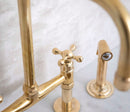 Unlacquered Solid Brass Kitchen Faucet , Bridge Faucet , Solid Brass Faucet , antique faucet
