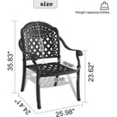 Cast Aluminum Patio Dining Chair 6PCS With Black Frame and Cushions In Random Colors