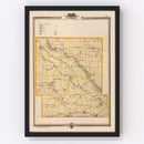 Vintage Map of Guthrie County, Iowa 1875
