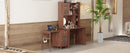 Computer Desk with 90 Degree Rotating Desktop, 43x70 Inch Office Desk with Storage Drawer and Cabinets, Gaming Desk with Shelves, Writing Desk for Study, Work Desk for Home Office Bedroom Living Room