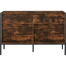 Wood Dresser with 7 Drawers, Wooden Storage Closet for Bedroom, Solid Clothes Cabinet with Sturdy Steel Frame, 48.58"Wx15.75"Dx31.22"H, 48 inch, Rustic Brown