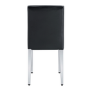 A Set of 2 Black PU Backrest Chairs with Silver Metal Legs: They Are Ideally Suited for Minimalist and Contemporary Home Styles, With Dimensions of 16.2*18.5*34.6 inches