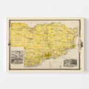 Vintage Map of Scott County, Iowa 1875