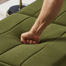 Upholstered Convertible Sleeper Sofa with Adjustable Backrest, Side Pockets, Storage Basket, Green Chenille, 31.5'