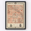 Vintage Map of Marion County, Iowa 1875