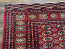 Bokhara Rug 9x12, Red Turkoman Rug, Pakistani Rug, Tribal Carpet, Wool Rug, Red Rug