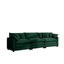 Mid-Century Modern 3 Seater Sectional Sofa With Arm And Throw Pillows