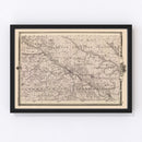 Vintage Map of Wapello County, Iowa 1875