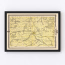 Vintage Map of Lucas County, Iowa 1875