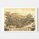 Vintage Map of Boston, Massachusetts 1879