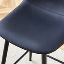 Modern Black PU Bar Chair Set - Rounded Backrest, Comfortable Design, Multiple Colors