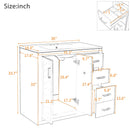 Bathroom Vanity With Sink Combo, Storage Cabinet, Freestanding Set With 3 Drawers & Soft Closing Doors