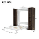 Queen Murphy Bed Wall Bed with Storage Doors, Espresso