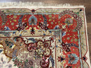 Wonderful Persian Tabriz Rug 5x7, Very Fine 440 KPSI, Ivory and Coral, Rare