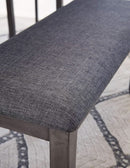 Charcoal Gray 6Piece Contemporary Dining Set Bench