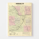 Vintage Map of Howard County, Nebraska 1885