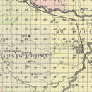 Vintage Map of Howard County, Nebraska 1885