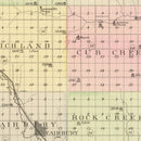 Vintage Map of Jefferson County, Nebraska 1885