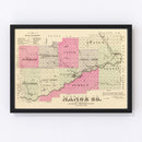 Vintage Map of Nance County, Nebraska 1885
