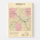 Vintage Map of Johnson County, Nebraska 1885