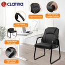 Black Leather Guest Chair 2 Pack With Padded Armrests