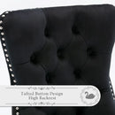 Black Velvet Dining Chairs Set Of 4 With Nailhead Trim
