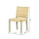 Modern Farmhouse Extendable Dining Table Set with Solid Wood Rattan Chairs – Expandable 59' to 73' for 4-8 Guests in  Champagne