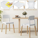 White Wooden Dining Chairs Set of 4 With Ergonomic Backrest