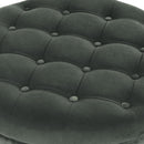 Handcrafted Loden Green Velvet Storage Ottoman 28In