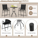 Patio Table And Chairs Set 3 Piece With DPC Tabletop And Folding Counter Height Chairs