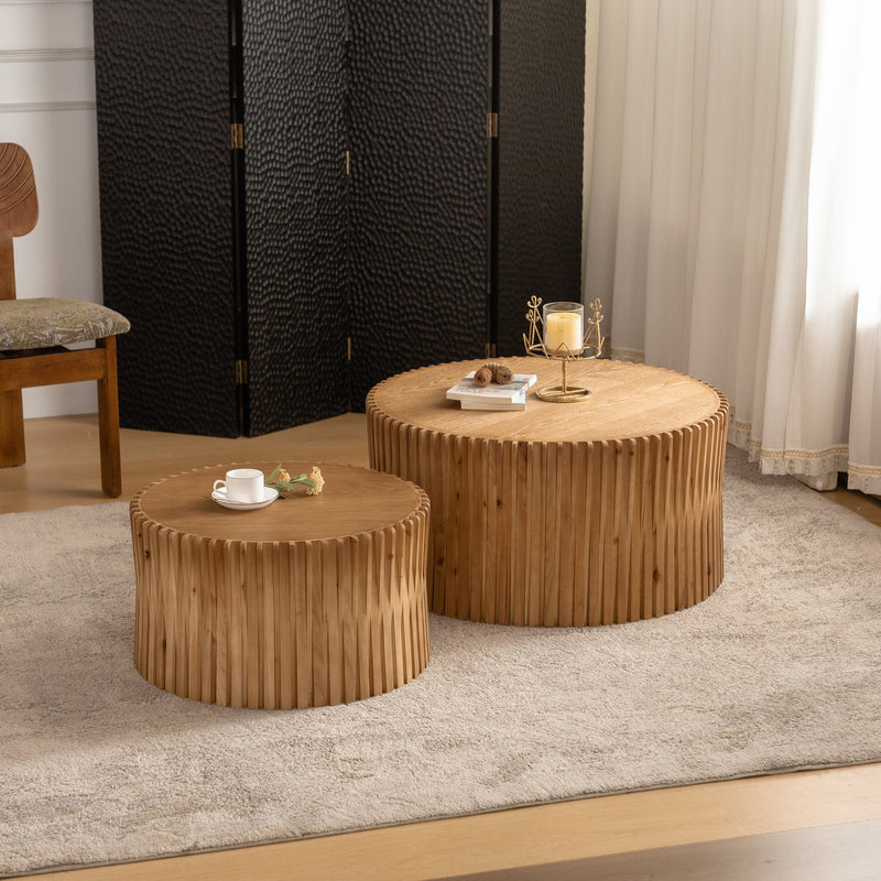 Walker Edison | Textured Nesting Coffee Table Set