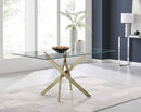 Leonardo Gold Glass Top Dining Table Modern Premium