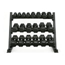 Rovix 450-Pounds Rubber Hex Dumbbell Set With Rack (SAK90714)