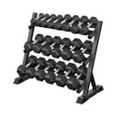 Rovix 450-Pounds Rubber Hex Dumbbell Set With Rack (SAK90714)