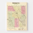 Vintage Map of Sherman County, Nebraska 1885