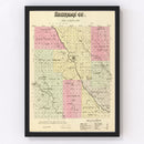 Vintage Map of Sherman County, Nebraska 1885