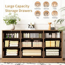 SixtyThreeInch Dresser With Deep Drawers NaturalFinish