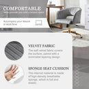 Grey Velvet Home Office Chair With 360 Swivel And Gold Base