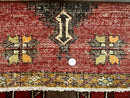 Turkish Yastik Rug 2x3, Geometric Medallion, Small Turkish Wool Rug, Red