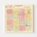 Vintage Map of Madison County, Nebraska 1885