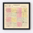 Vintage Map of Madison County, Nebraska 1885