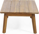 Burchett Outdoor 4 Piece Chat Set Acacia Wood And Wicker Teak Brown Beige