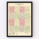 Vintage Map of Fillmore County, Nebraska 1885