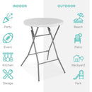 Bar Height Folding Table Indoor Outdoor Patio Table